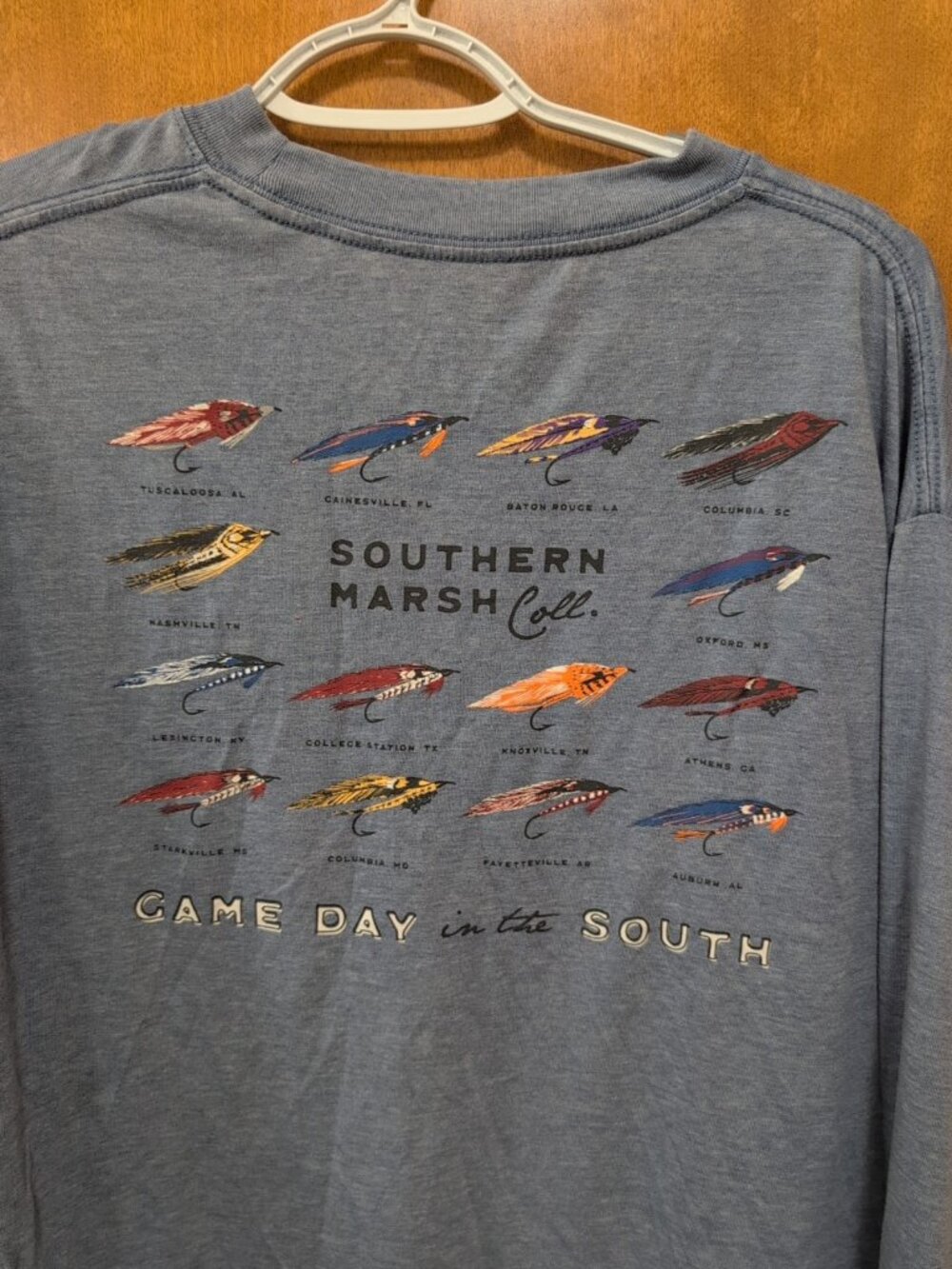 Southern Marsh Collection Shirt Mens L Shirt Blue Long Sleeve Tee Logo Back SEC - Picture 5 of 7